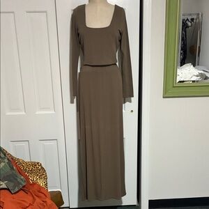 Free People Tan Long Sleeve Set